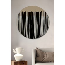 Teona Ahşap Dekoratif Ahşap Yuvarlak Tablo Dikey Çizgiler