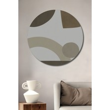 Teona Ahşap Dekoratif Ahşap Yuvarlak Tablo Soyut Şekiller