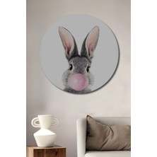 Teona Ahşap Dekoratif Ahşap Yuvarlak Tablo Şirin Tavşan