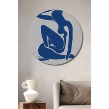 Teona Ahşap Dekoratif Ahşap Yuvarlak Tablo Mavi Nü Şekil