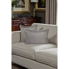 Visionario Kırlent Kılıfı Çizgili Desenli Jakarlı Dokuma Kumaş 2'li 45X45 ve 35X50 Çift Taraflı Biyeli