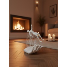 Bodrum Ekipman Dekoratif El Üzerinde Insan Figürü Beyaz Minimal Sanatsal Biblo - ER001Y-53JQ87