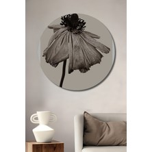 Teona Ahşap Dekoratif Ahşap Yuvarlak Tablo Solmuş Çiçek