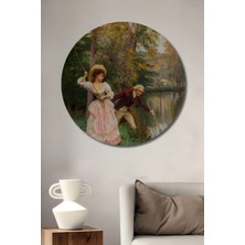 Teona Ahşap Dekoratif Ahşap Yuvarlak Tablo Balıkçı Çift