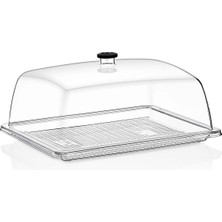 GastroPlast Kırılmaz (Pc) Fanus ve Tepsi Seti (325 x 265 Mm) - Kafe, Pastane ve Restoranlar Için Servis Seti - Profesyonel Servis ve Sunum Ekipmanı