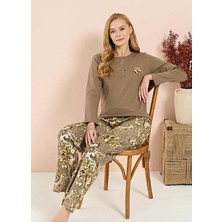 Over Sleep Interlok Uzun Kollu Kadın Pijama Takımı