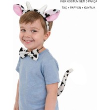 MegaSepet Inek Kostüm Aksesuar Seti 3 Lü - Taç Papyon Kuyruk