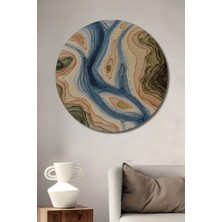 Teona Ahşap Dekoratif Ahşap Yuvarlak Tablo Nehrin Akışı