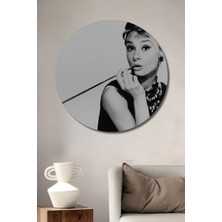 Teona Ahşap Dekoratif Ahşap Yuvarlak Tablo Audrey Hepburn
