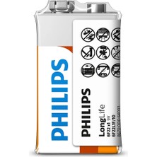 Philips 6F22L1F/10 Longlife 9V Pil (Tekli Shrink Paket)