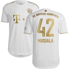 Candy Cup B.a.y.e.r.n/m.ü.n.i.h 2021/22 Sezonu Jamal Musiala Iç Saha Forması (White-Gold)