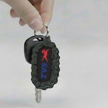 Ümraniye 3D Tvs Marka Motosiklet Için Zincir Detaylı Motosiklet Anahtarlığı