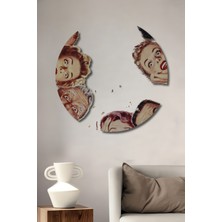 Teona Ahşap Dekoratif Ahşap Yuvarlak Tablo Şaşkın Yüzler