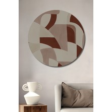 Teona Ahşap Dekoratif Ahşap Yuvarlak Tablo Soyut Şekiller