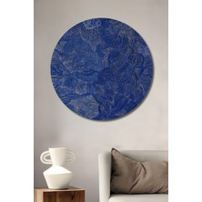 Teona Ahşap Dekoratif Ahşap Yuvarlak Tablo Mavi Dünyalar