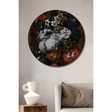 Teona Ahşap Dekoratif Ahşap Yuvarlak Tablo Çiçek Bahçesi
