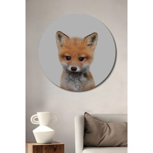 Teona Ahşap Dekoratif Ahşap Yuvarlak Tablo Sevimli Tilki