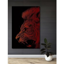 Teona Ahşap Dekoratif Ahşap Dikdörtgen Tablo Kızıl Aslan