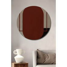 Teona Ahşap Dekoratif Ahşap Yuvarlak Tablo Kırmızı Kaplar