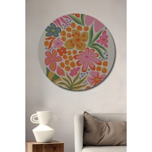 Teona Ahşap Dekoratif Ahşap Yuvarlak Tablo Çiçek Bahçesi