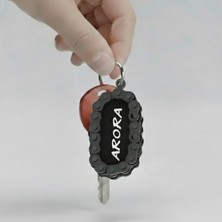 Ümraniye 3D Arora Logolu Özel Tasarım Zincir Detaylı Motosiklet Anahtarlığı