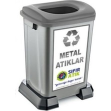 Loremp Geri Dönüşüm Kutusu Metal Atık Sıfır Atık Kutusu 50 Lt - 1 Adet