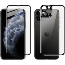 TeknoKapsül Iphone 11 Pro Metal Çerçeve Ön Arka 3D Full Tempered Cam KORUYUCU-(5775) - TK0027-5S0W70
