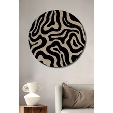 Teona Ahşap Dekoratif Ahşap Yuvarlak Tablo Zebra Deseni
