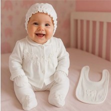 Milays 0-3 Ay Kız Bebek Inci Kelebek Nakışlı %100 Pamuk 5li Set