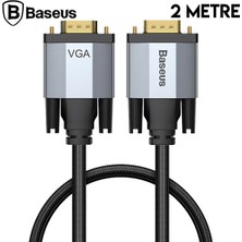 Bi Dünya Shop Baseus Enjoyment 1080P VGA To VGA Kablo Monitör Projeksiyon Kablosu 2METRE-(5775) - UD001X-51GZ04
