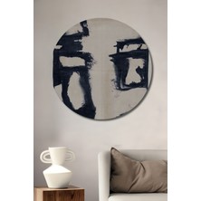 Teona Ahşap Dekoratif Ahşap Yuvarlak Tablo Soyut Çizgiler