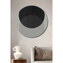 Teona Ahşap Dekoratif Ahşap Yuvarlak Tablo Soyut Daireler