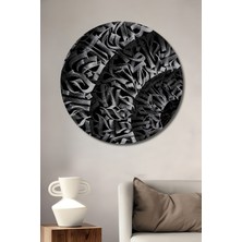 Teona Ahşap Dekoratif Ahşap Yuvarlak Tablo Spiral Yazılar