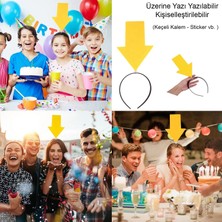 MegaSepet Kişiselleştirilebilir Ok Taç – Üzerine Yazı Yazılabilen Parti Tacı Sarı Renk