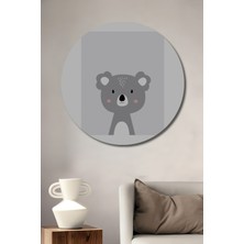 Teona Ahşap Dekoratif Ahşap Yuvarlak Tablo Sevimli Koala