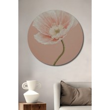 Teona Ahşap Dekoratif Ahşap Yuvarlak Tablo Pembe Gelincik