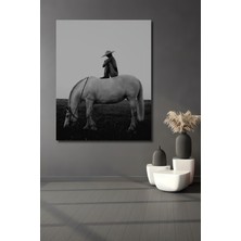 Teona Ahşap Dekoratif Ahşap Dikdörtgen Tablo Atlı Çiftçi