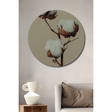 Teona Ahşap Dekoratif Ahşap Yuvarlak Tablo Pamuk Dalları