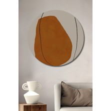 Teona Ahşap Dekoratif Ahşap Yuvarlak Tablo Turuncu Form