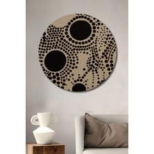 Teona Ahşap Dekoratif Ahşap Yuvarlak Tablo Soyut Desenler