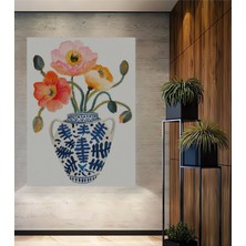 Teona Ahşap Dekoratif Ahşap Dikdörtgen Tablo Çiçekli Vazo