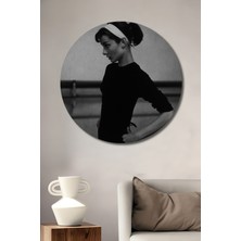 Teona Ahşap Dekoratif Ahşap Yuvarlak Tablo Audrey Hepburn