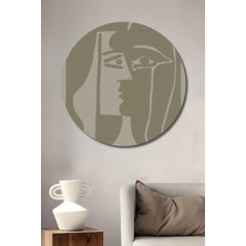 Teona Ahşap Dekoratif Ahşap Yuvarlak Tablo Picasso Yüzler