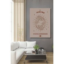 Teona Ahşap Dekoratif Ahşap Dikdörtgen Tablo Balık Burcu