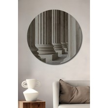 Teona Ahşap Dekoratif Ahşap Yuvarlak Tablo Antik Sütunlar