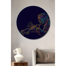 Teona Ahşap Dekoratif Ahşap Yuvarlak Tablo Caz Müzisyeni