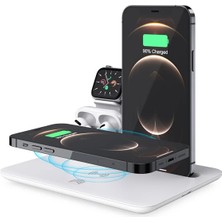 Egecen Ally 4 In1 15W Kablosuz Hızlı Şarj Standı Iphone+Iwatch+Airpods Pro Wireless-( - EC001Z-56UUM