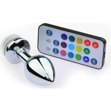 Natural Creams Shop Uzaktan Kumandalı LED Işıklı Küçük Boy Çelik Anal Plug