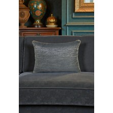 Visionario Kırlent Kılıfı Çizgili Desenli Jakarlı Dokuma Kumaş 35X50 Çift Taraflı Biyeli