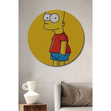 Teona Ahşap Dekoratif Ahşap Yuvarlak Tablo Bart Simpson